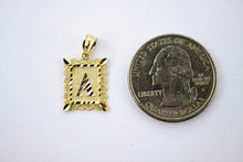 Load image into Gallery viewer, 14K Gold Initial Pendant Charm Plate Diamond Cut for Boys Men 2 Sizes
