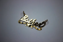 Load image into Gallery viewer, 14K Solid Yellow Gold Personalized Custom Handmade Name Pendant Charm with Heart Diamond Cut