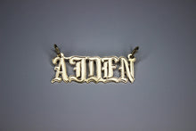 Load image into Gallery viewer, 14K Solid Yellow Gold Personalized Custom Handmade Name Pendant Charm Old English