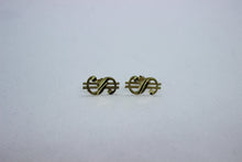 Load image into Gallery viewer, 10K Sold Yellow Gold Dollar sign Earrings 2 sizes