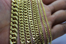 Load image into Gallery viewer, 14K Yellow Gold Hollow Miami Cuban Chain Necklace Bracelet 2.2mm - 7mm 7"- 30"