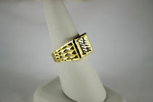 Load image into Gallery viewer, 10K Real Yellow Gold Initial Ring for Men