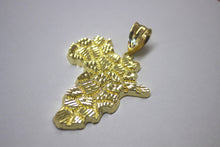 Load image into Gallery viewer, 10k solid yellow gold Africa nugget continent map charm 5 sizes