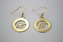 Load image into Gallery viewer, 14K Yellow Gold Initial Earrings (One pair) High Polish A ~ Z Alphabet