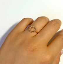 Load image into Gallery viewer, 14K Solid Rose Gold Dainty Smile Face Ring Band