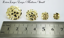 Load image into Gallery viewer, 14K Gold Authentic Nugget Round Diamond Cut Stud Earrings for Men Women