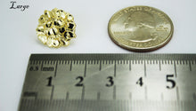 Load image into Gallery viewer, 14K Gold Authentic Nugget Round Diamond Cut Stud Earrings for Men Women