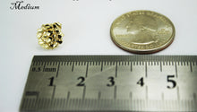 Load image into Gallery viewer, 14K Gold Authentic Nugget Round Diamond Cut Stud Earrings for Men Women