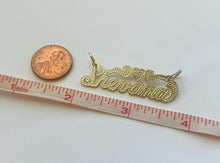 Load image into Gallery viewer, 14k Solid Yellow Gold Personalized Custom Handmade Cursive Dotted Name Pendant Charm with Heart