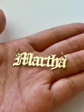 Load image into Gallery viewer, 14k Solid Yellow Gold Personalized Custom Handmade Old English Name Pendant Charm