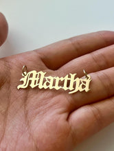 Load image into Gallery viewer, 10k Solid Yellow Gold Personalized Custom Handmade Old English Name Pendant Charm