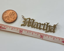 Load image into Gallery viewer, 10k Solid Yellow Gold Personalized Custom Handmade Old English Name Pendant Charm