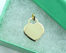 Load image into Gallery viewer, 14K Solid Heart Pendant Yellow or White or Rose gold with or without engraving