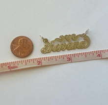 Load image into Gallery viewer, 14k Solid Yellow Gold Personalized Custom Handmade Cursive Dotted Name Pendant Charm with Heart