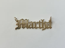 Load image into Gallery viewer, 14k Solid Yellow Gold Personalized Custom Handmade Old English Name Pendant Charm