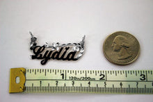 Load image into Gallery viewer, Sterling Silver Personalized Custom Name Pendant Charm with Flower