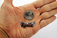 Load image into Gallery viewer, Sterling Silver Personalized Custom Name Pendant Charm with Flower