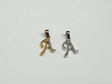 Load image into Gallery viewer, 14k Yellow or White Gold Initial Pendant Charm Diamond Cut A ~ Z Alphabet