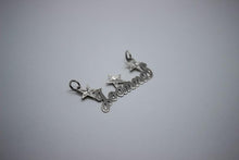 Load image into Gallery viewer, Sterling Silver Personalized Custom Handmade Name Pendant Charm with Diamond Cut Stars