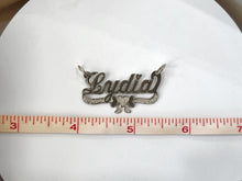 Load image into Gallery viewer, Sterling Silver Personalized Custom Handmade Cursive Name Shiny Gorgeous Pendant Charm with Heart & Ribbon Underline