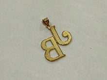 Load image into Gallery viewer, Authentic 14K Yellow Gold Double Initial Pendant Charm Diamond Cut A ~ Z Alphabet 3 Sizes