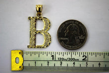 Load image into Gallery viewer, Authentic 14K Yellow Gold Double Initial Pendant Charm Diamond Cut A ~ Z Alphabet 3 Sizes