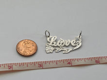 Load image into Gallery viewer, Sterling Silver Personalized Custom Handmade Cursive Name Shiny Gorgeous Pendant Charm with Flower Underline Gift for Her
