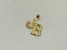 Load image into Gallery viewer, Authentic 14K Yellow Gold Double Initial Pendant Charm Diamond Cut A ~ Z Alphabet 3 Sizes