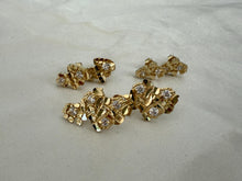 Load image into Gallery viewer, Authentic 10k Solid Yellow Gold Nugget CZ Stud Earrings Men Women Unisex