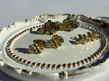 Load image into Gallery viewer, Authentic 10k Solid Yellow Gold Nugget CZ Stud Earrings Men Women Unisex