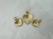 Load image into Gallery viewer, 10K Yellow Gold Heart Pendant Charm with CZ 3 sizes