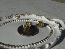 Load image into Gallery viewer, Authentic 10k Solid Yellow Gold Nugget CZ Stud Earrings Men Women Unisex