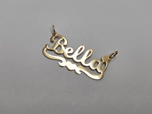 Load image into Gallery viewer, 14K Solid Yellow Gold Personalized Custom Handmade Cursive Name Pendant Charm with Heart