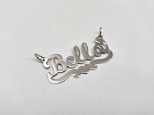 Load image into Gallery viewer, Sterling Silver Personalized Custom Handmade Cursive Name Pendant Charm with Heart