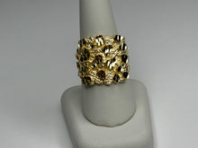 Load image into Gallery viewer, 10k Solid Yellow Gold Large Nugget Style Ring (20.5mm Width/22mm Height)