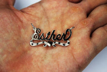 Load image into Gallery viewer, Sterling Silver Personalized Custom Handmade Cursive Name Shiny Gorgeous Pendant Charm with Heart Underline Gift for Her