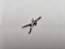 Load image into Gallery viewer, 925 Sterling Silver Professional Boxer Charm Pendant 1 1/4 (31mm) Inch Tall
