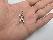 Load image into Gallery viewer, 925 Sterling Silver Professional Boxer Charm Pendant 1 1/4 (31mm) Inch Tall