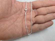 Load image into Gallery viewer, 925 Sterling Silver Twisted Rope Chain Anklet 1.5mm, Fits 9" to 10" Ankles