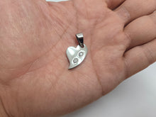 Load image into Gallery viewer, Stainless Steel Fancy Heart Pendant 7/8 inch with 30 inch Bead Chain Necklace