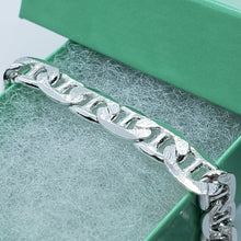 Load image into Gallery viewer, Sterling Silver D/C Flat Mariner Link Chain Necklace Bracelet 6.4 mm 7-30 inch
