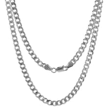 Load image into Gallery viewer, 925 Sterling Silver Beveled Edges Curb Cuban Link Chain Necklace 4.5mm 7" to 40"
