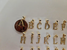 Load image into Gallery viewer, 14K Solid Yellow Gold Initial Pendant Letter Charm Necklace Alphabet Diamond Cut
