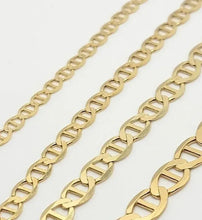 Load image into Gallery viewer, 10K Solid Yellow Gold Mariner Link Chain Bracelet Necklace 3.2mm~6mm Size 7"~26"
