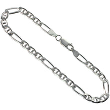 Load image into Gallery viewer, 925 Sterling Silver Beveled Edge Figarucci Link Chain Necklace 4.5mm 7" to 30"
