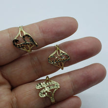 Load image into Gallery viewer, 10k Solid Yellow Gold Cursive Letter Initial Alphabet Ring [YOUR RING SIZE]
