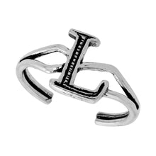 Load image into Gallery viewer, 925 Sterling Silver Initial Letter Alphabet Adjustable Size Baby Toe Ring
