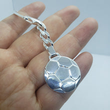 Load image into Gallery viewer, 925 Sterling Silver Key Chain Soccer Ball Futbol Football Key Ring Made in Italy
