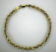 Load image into Gallery viewer, 10K Yellow Gold Hollow Rope Twist Chain Bracelet Men Women 2mm-5mm Size 7" 8" 9"

