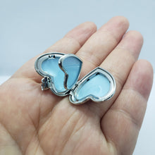 Load image into Gallery viewer, 1 inch Sterling Silver Heart Locket 4 Picture Charm Pendant w/out Chain 16"-24"
